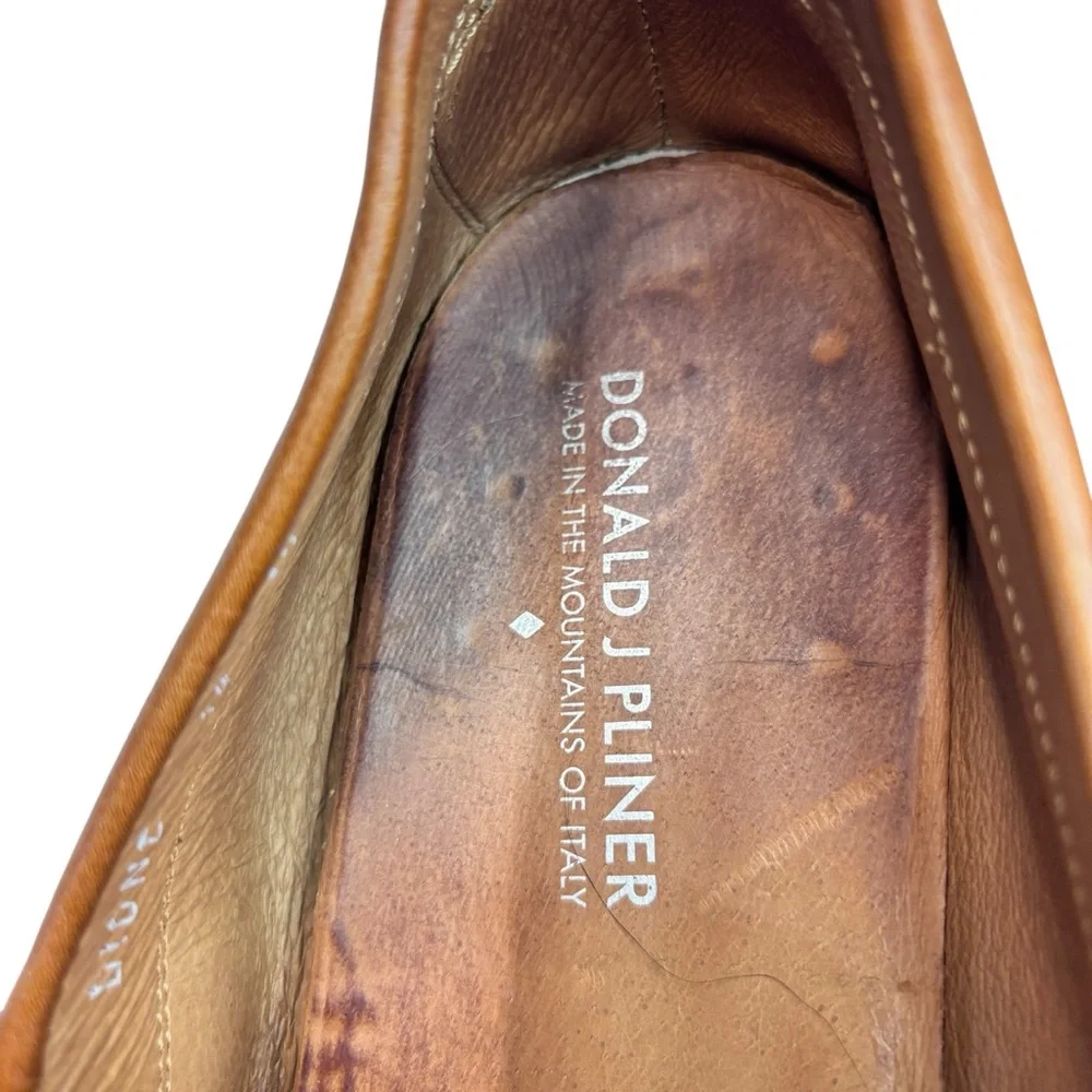 Donald Pliner Dione Men’s Loafers Tan Leather Sz 15